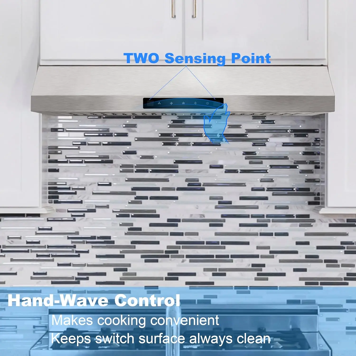 เครื่องดูดควันใต้ตู้ขนาด 30 นิ้วพร้อม 600CFM เครื่องดูดควันช่องระบายอากาศในครัวสําหรับช่องระบายอากาศแบบปรับได้