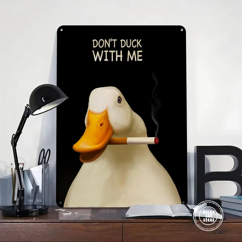 Smoke Duck Metal Poster Custom Wall Art Retro Vintage Tinplate Signs for Man Cave Bedroom Decoration Room Desk Decor Wand Deko