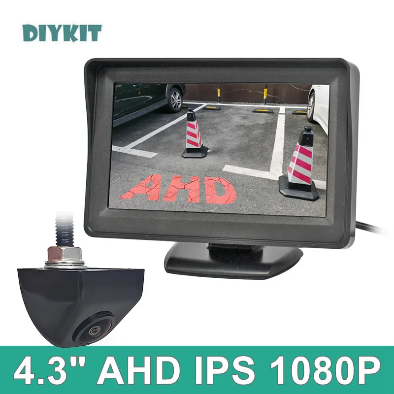 

DIYKIT 1920x1080 4.3inch AHD IPS Rear View Car Monitor Backup Monitor Starlight AHD Reverse Car Camera for SUV MPV RV