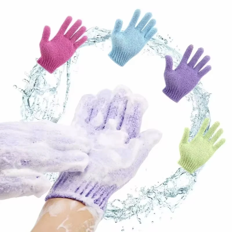 2Pcs/Pair Bath for Peeling Exfoliating Mitt Glove with Shower Scrub Gloves Resistance Body Massage Sponge Wash Skin Moisturizing