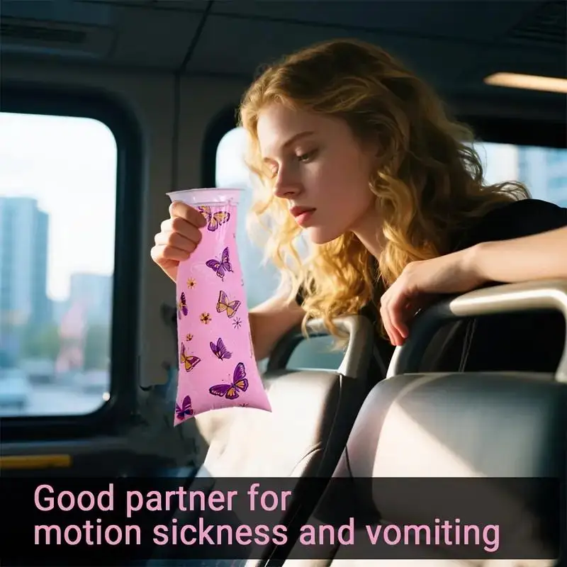 6pcs 1000ml For Children Aldult Car Mounted Cartoon Motion Sickness Bags Disposable Vomiting Bag Portable Diarrhea Bag Urine Bag