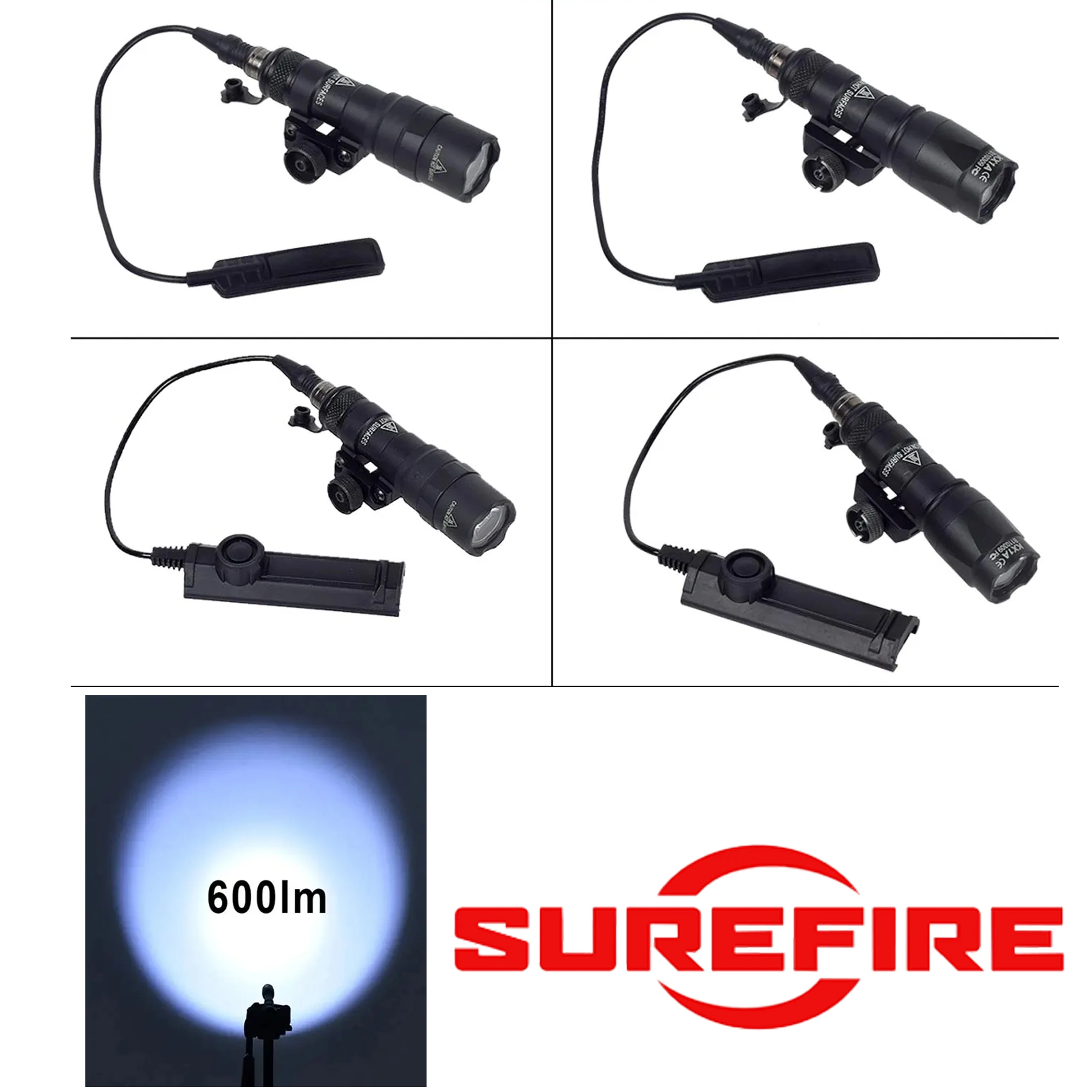 Tactical SF M600 M600C M300 M300C Flashlight LED Weapons Light Airsoft Rifle Pistol Scout Light Torch Hunting 20MM Rail view 6