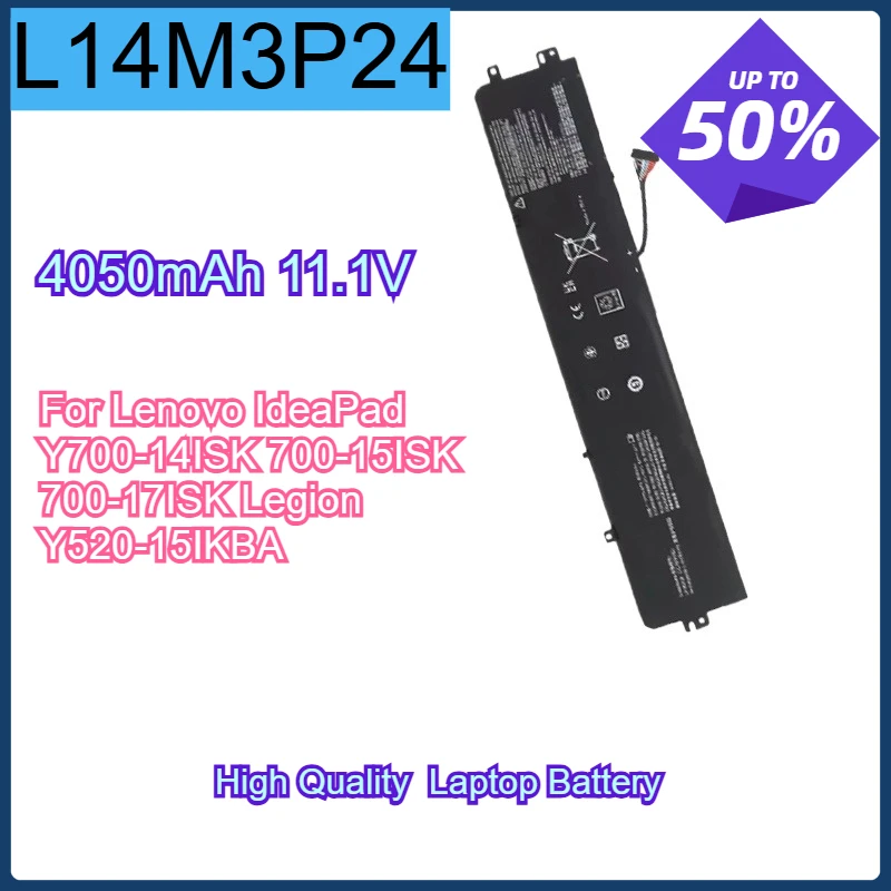 

High Quality L14M3P24 Laptop Battery for Lenovo IdeaPad700-15ISK 700 R720 L14M3P24 Replac Battery 4050mAh 11.1V