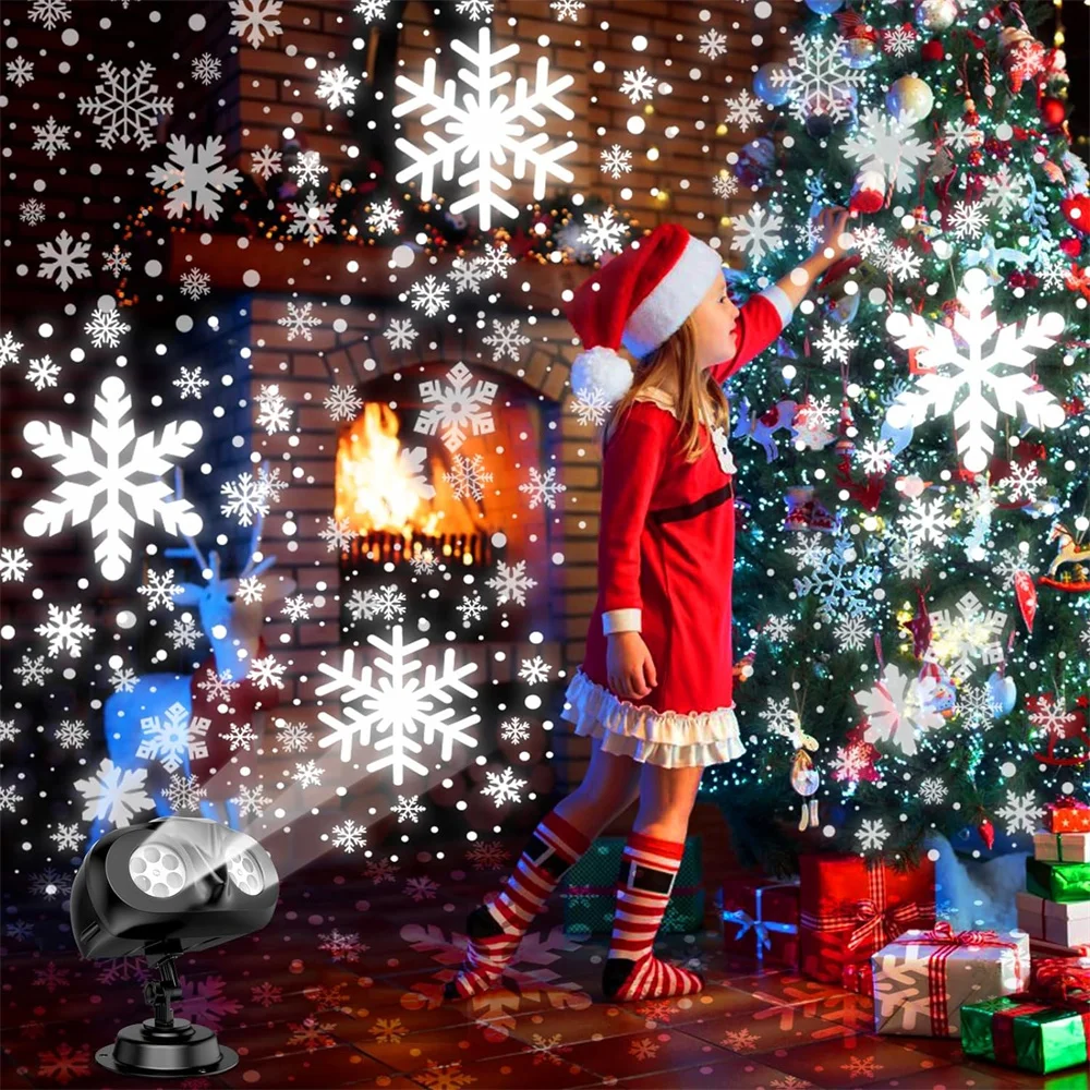 Dual Head Christmas Snowflake Projector Light IP65 Waterproof Garden Lawn Holiday Decoration for Party,Xmas EU/US/AU/UK Plug