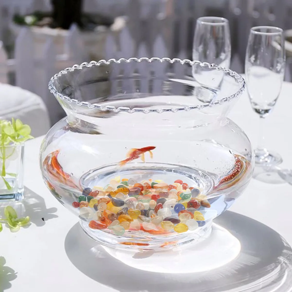 

500g Natural Agate Stone Gravel Pebbles for Aquarium Fish Tank Decorations 9-14mm Durable Polished Practical Home Landscaping