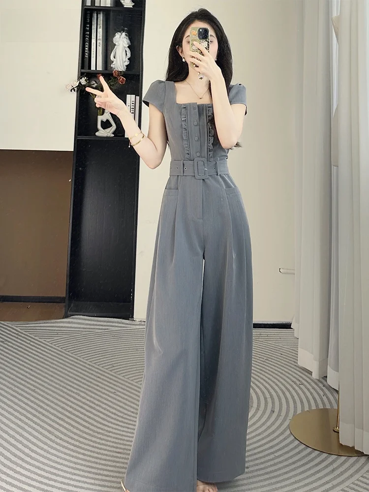 

La Chapelle Summer 2026 Women's Jumpsuit Slimming High Waist Belted Formal Occasion One-Piece Suit Elegant Goddess Style
