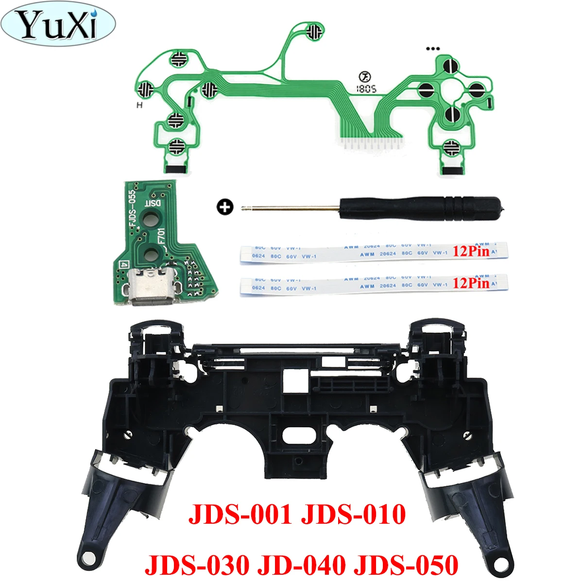 

For PS4 JDM JDS 055 050 040 030 001 10 Controller Repair Key Holder Inner Frame Charging Board Flex Ribbon Cable Conductive Film