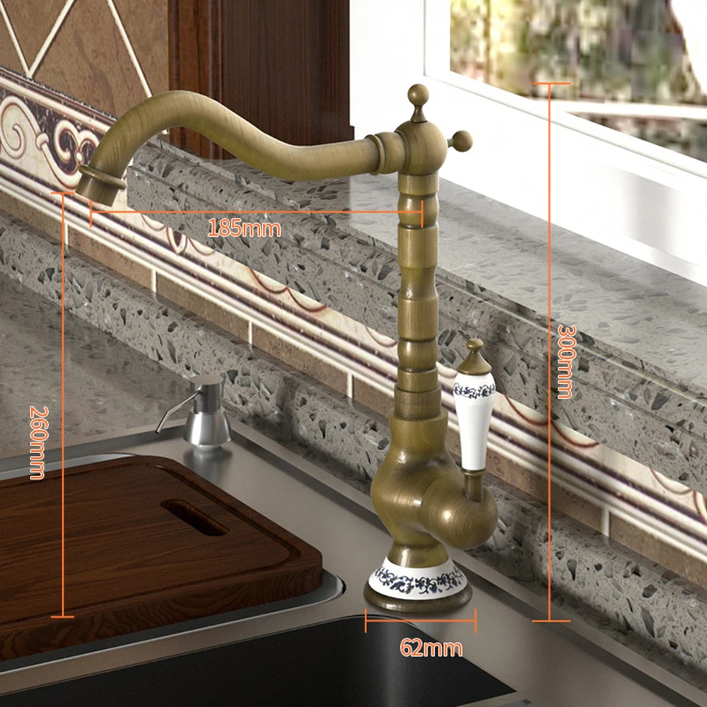 

Кухонные смесители, смеситель античного цвета, латунный поворотный излив, кухонный смеситель с одной ручкой, смеситель для раковины