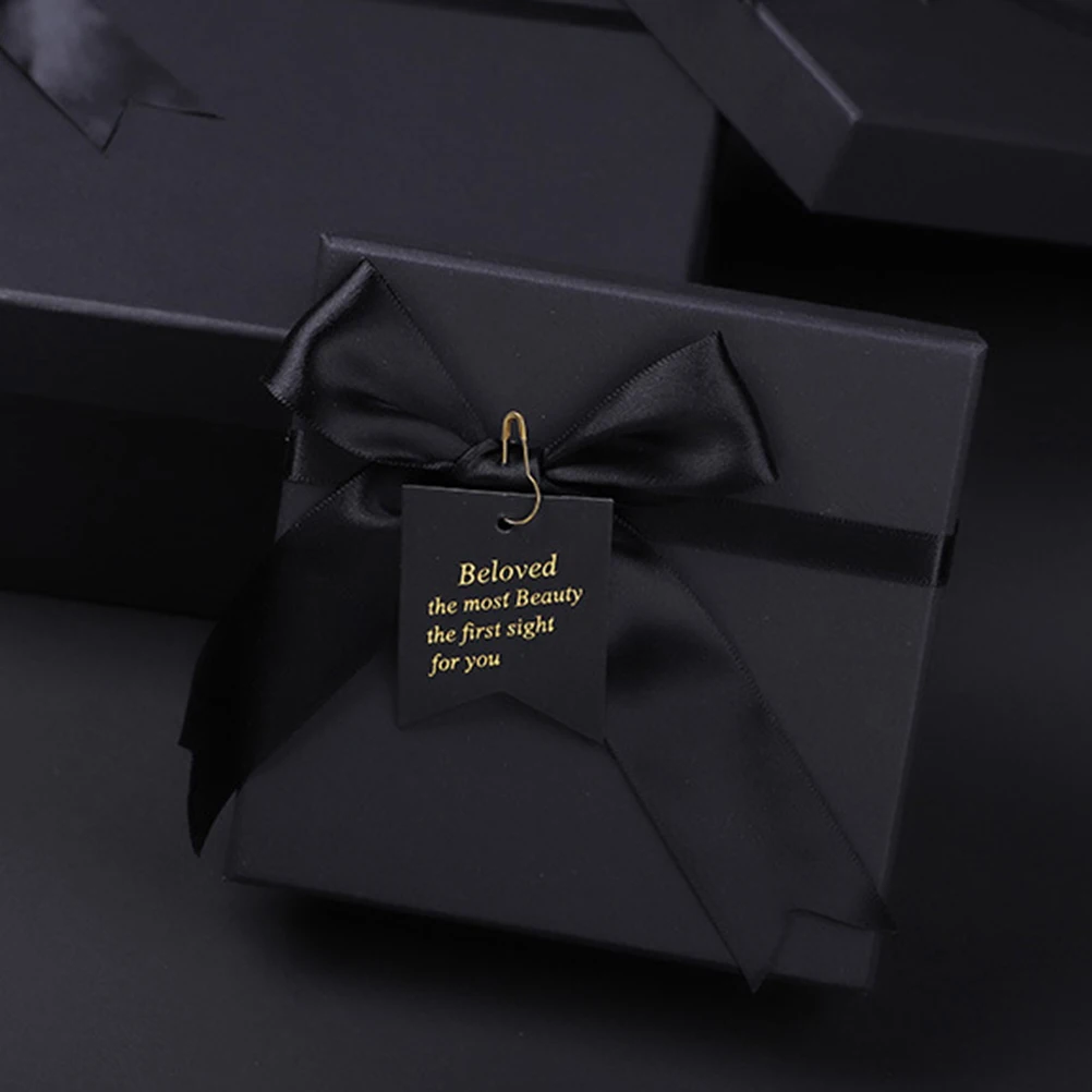 

6 Pcs Bow Gift Boxes Lids Paper Party Supplies Wedding Anniversary Jewelry Candy Valentine Packaging