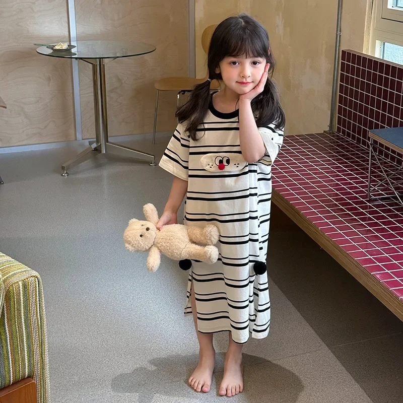 

2025 Summer Hot Selling Girl's 3D Cartoon Decoration Cute Ball Striped Home Skirt