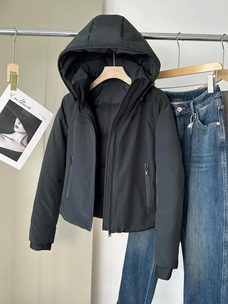 

Thiened Winter Jaet Cotton Parka ort Zipper Hooded Windproof Stuffed Vest Outerwear Coat for Women Casual Loose Fit