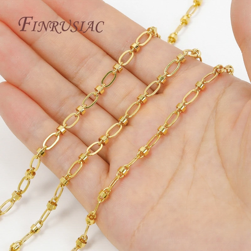 0,5–1 Meter 18 Karat vergoldete Ketten, DIY-Halsketten-Zubehör, dekorative Kette für Schmuckherstellungszubehör, große Ketten im Großhandel – Detail 19