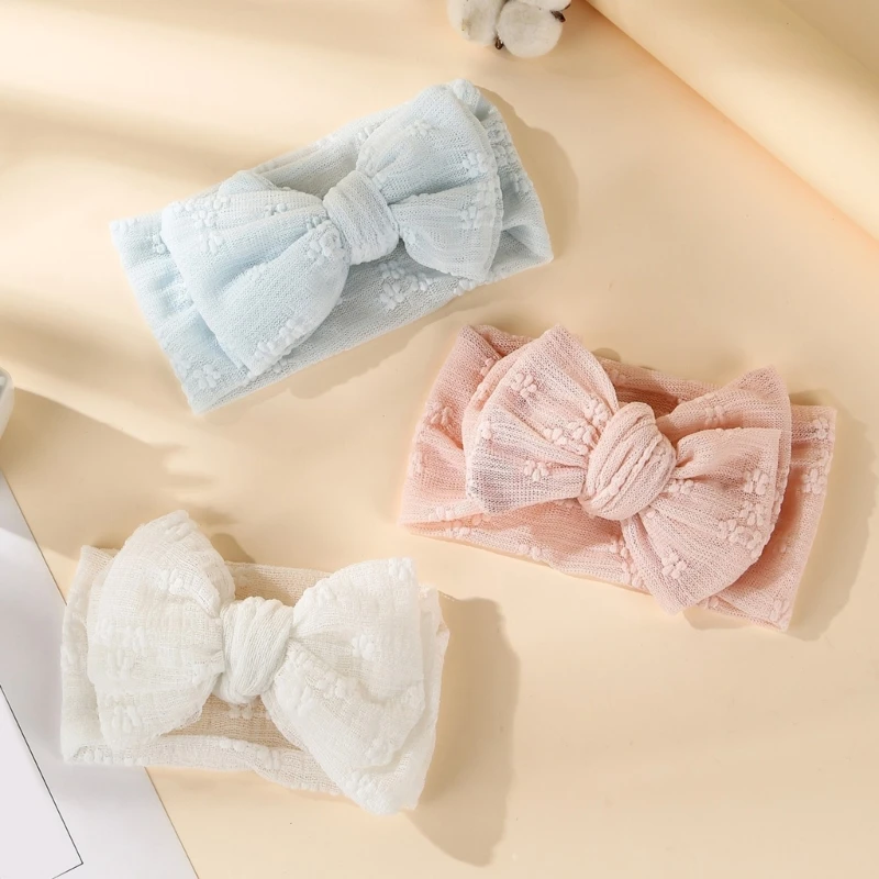 F62D Baby Girls Headband Newborn Hair Bands Bow Hair Ribbon Fashion Headdress Toddlers Photography Props Hair Accessories