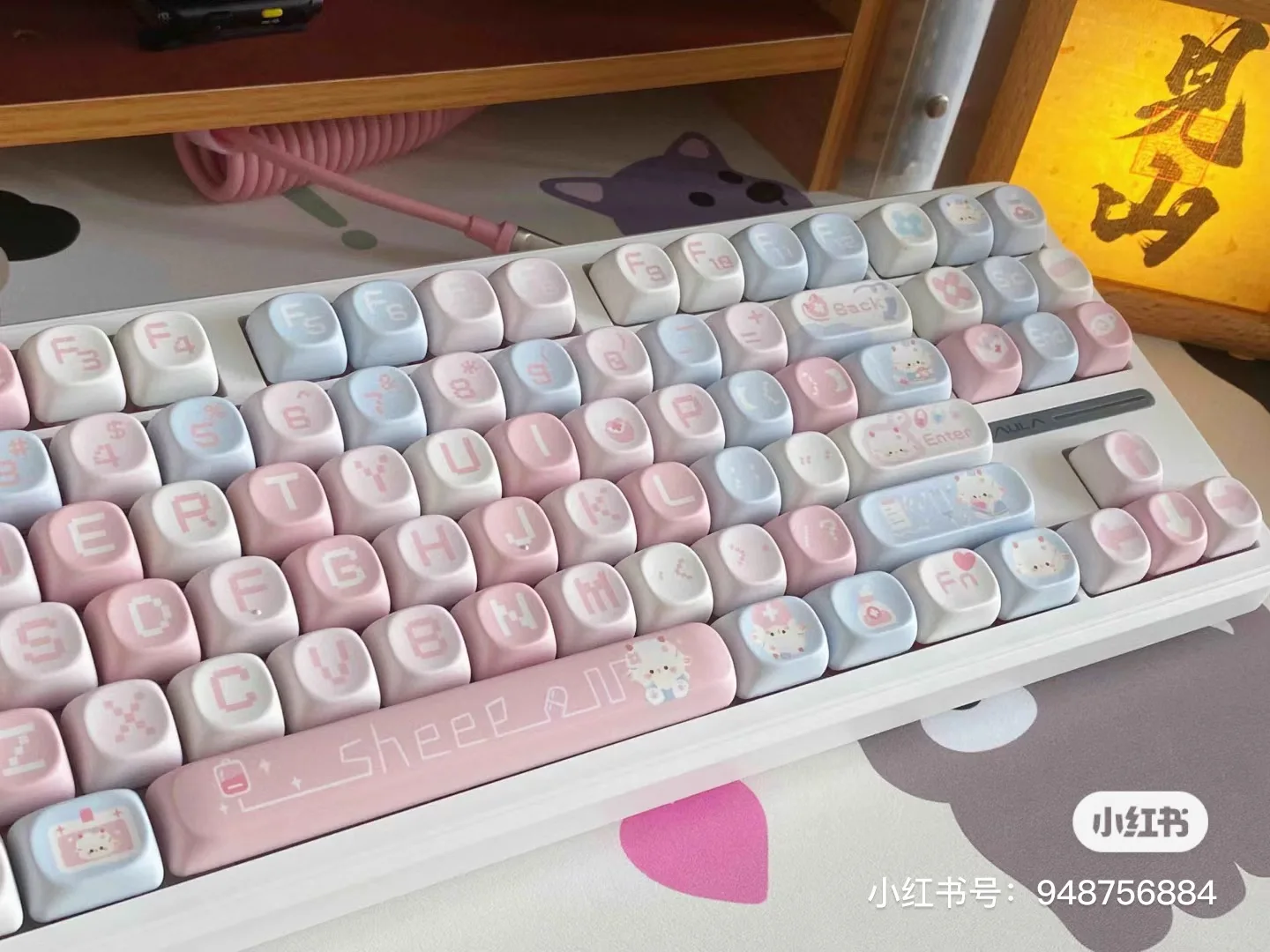 Cute Sheep Nurse Keycaps MOA high quality Keycap Cute Key Cap Thermal Sublimation Mechanical Keyboard Keyboard Accessorie