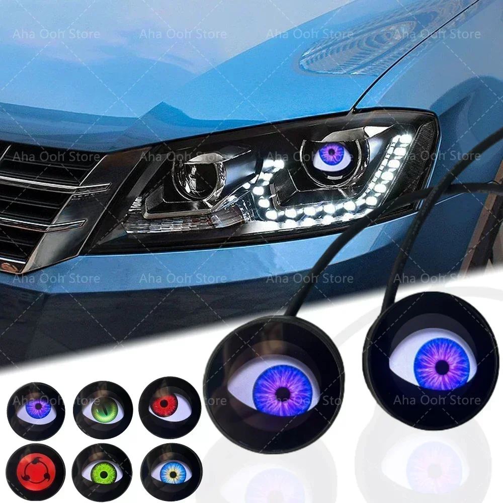 12V Remote Control Eyes Dynamic Devil Eyes LED Car Lights 2 Inch Retrofit Kits Headlight Assembly Auto Accessories Bi Led Lenses