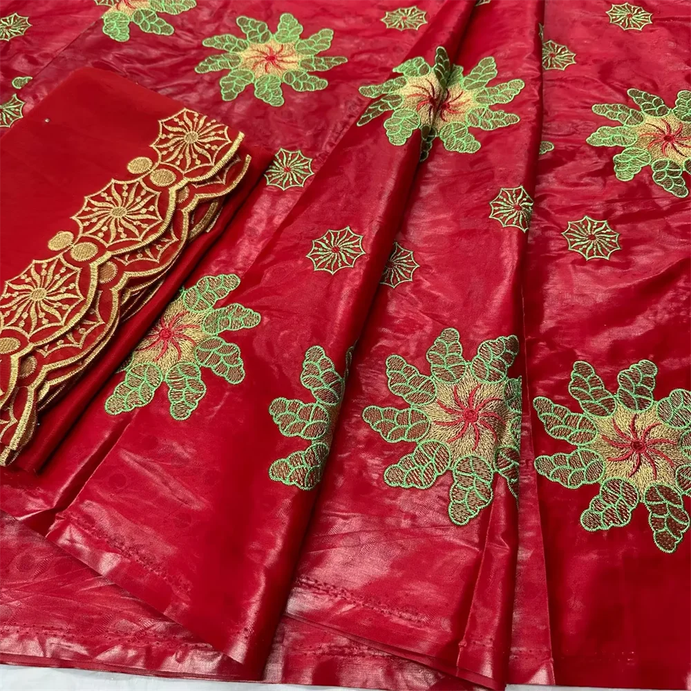 Fashion 5+2 Yards Basin Riche 100% Cotton Lace Fabrics New 1.35 Wide African Bazin Riche Fabric Jacquard Brocade Fabrics Wedding
