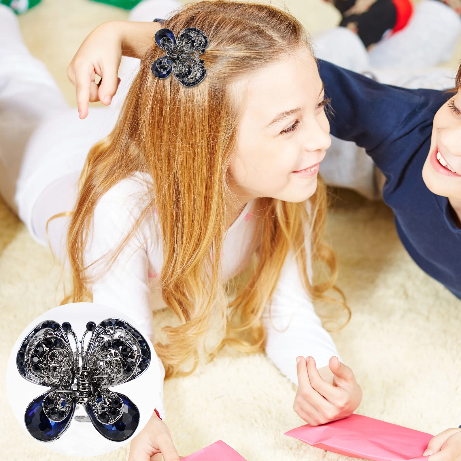 

2Pcs Rhinestone Hair Claw Clip Elegant Women Headdress Accessory for Daily Party Festivals Hair Claw Clip Women Headdress