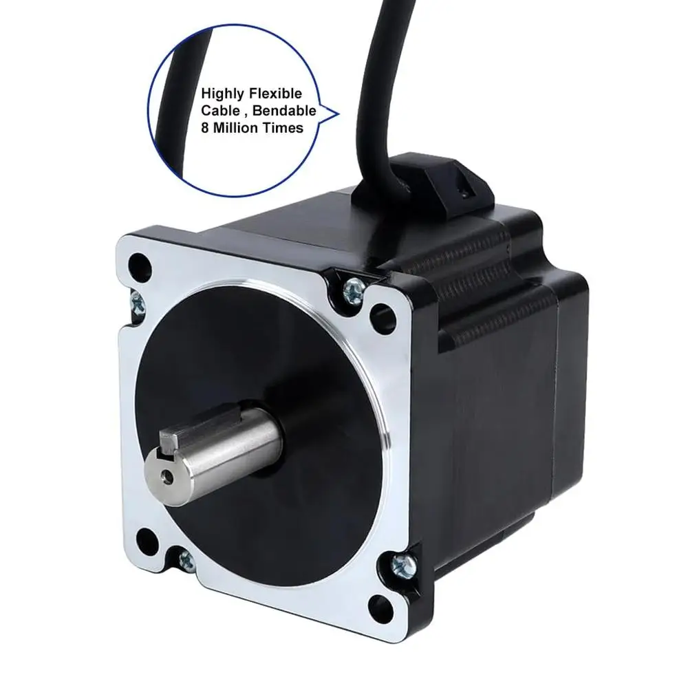 NEMA 34 Stepper Motor 4.8Nm High Speed Low Vibration Low Noise Bipolar 2 Phase 6.0A 14mm Key-Way Shaft 3D Printers CNC Machine