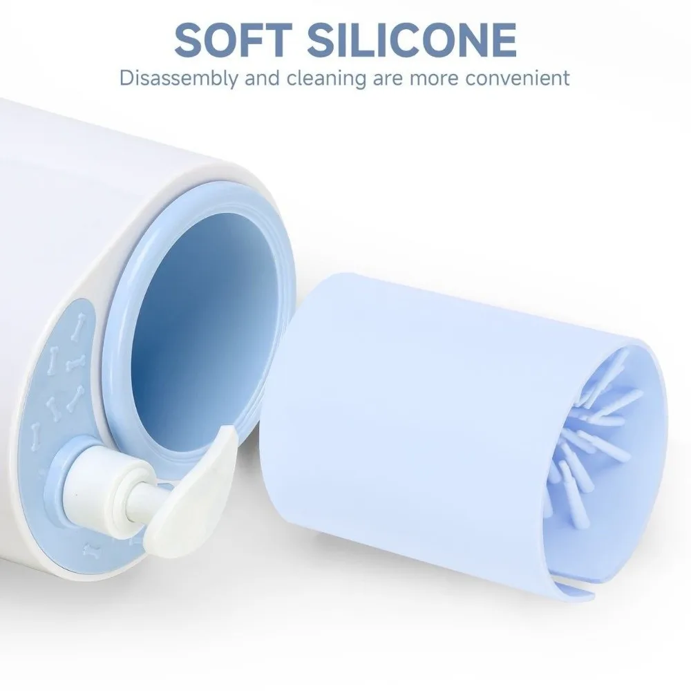 

2 in 1 Automatic Pet Foot Washer Silicone Detachable Electric Dog Paw Cleaner Quickly Wash with Soap Dispenser