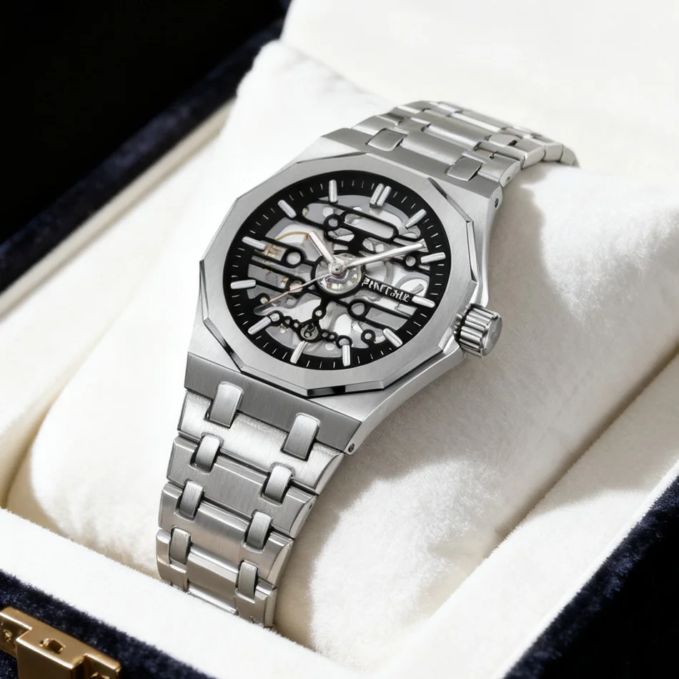 Luxury Business Gentleman's Mechanical Wristwatch Large Dial Personalised Skeletonised Mechanical Style Men's Quartz Wristwatch