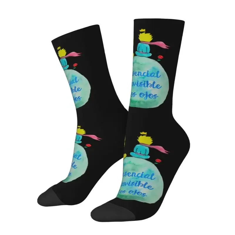 The Little Prince Fiction Mens Crew Socks Unisex Funny 3D Printed France Fairy Tale Dress Socks