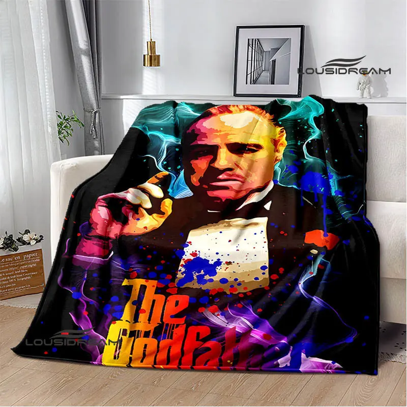 The Godfather retro Print Blanket Kids Warm Blanket Flannel Soft Cozy Blanket Sofa Bed Car Must-Have Blanket Birthday Gift