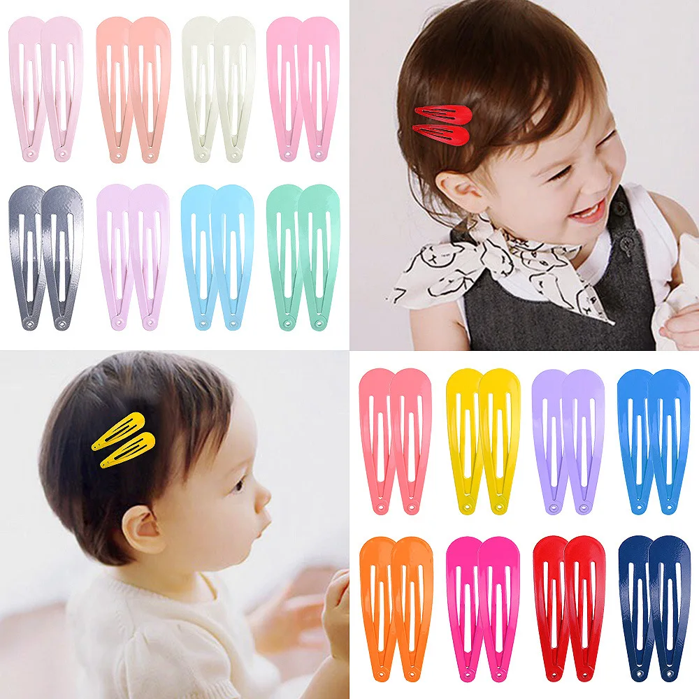 

10PCS 5cm Hot Sale Colorful BB Clips – Painted Droplet Side Clips for Kids’ Bangs