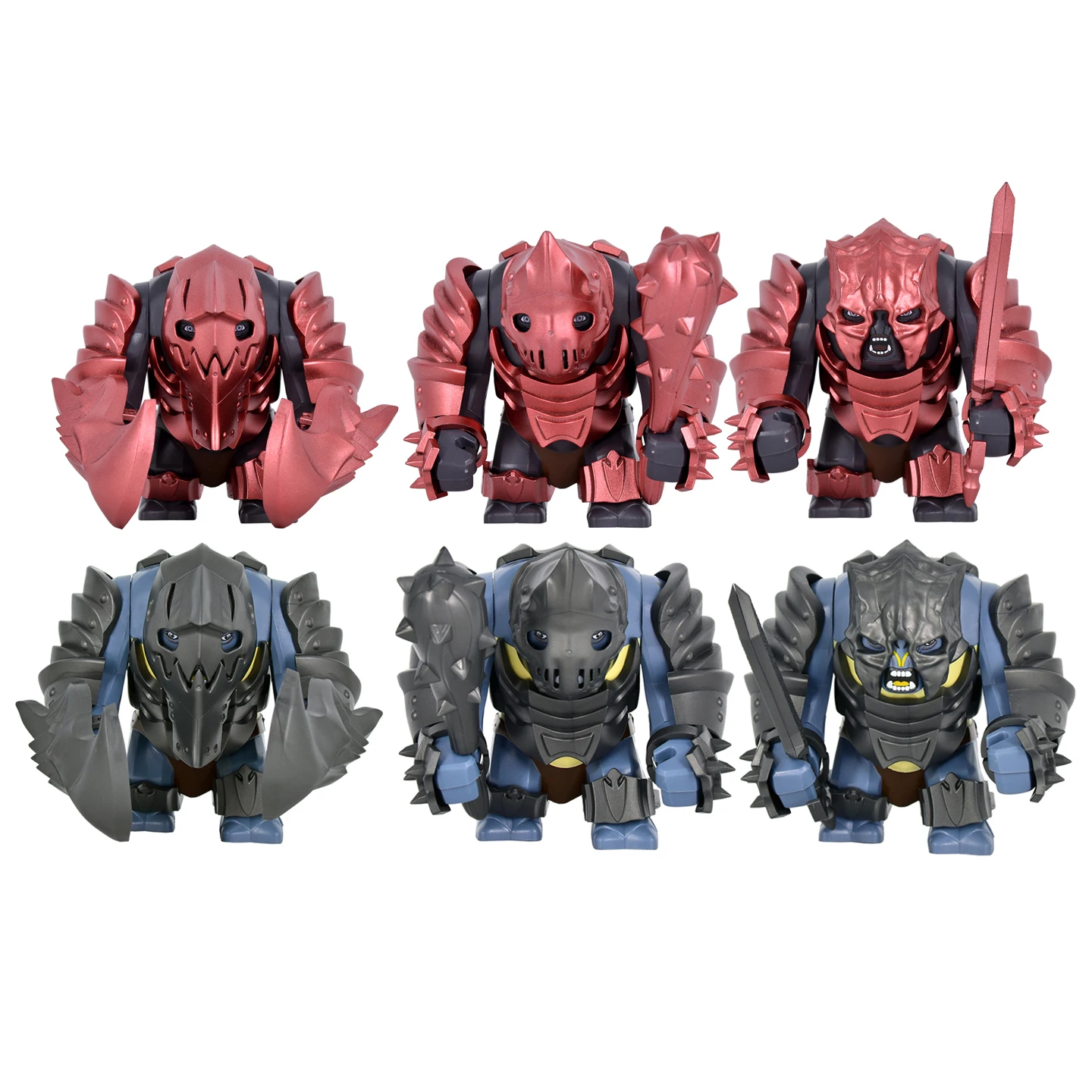 MOC DIY Medieval Orc Warrior Soldier LOTR Big Figure Uruks Warg Chariot Mount Building Blocks Bricks toys Gift for Collectors
