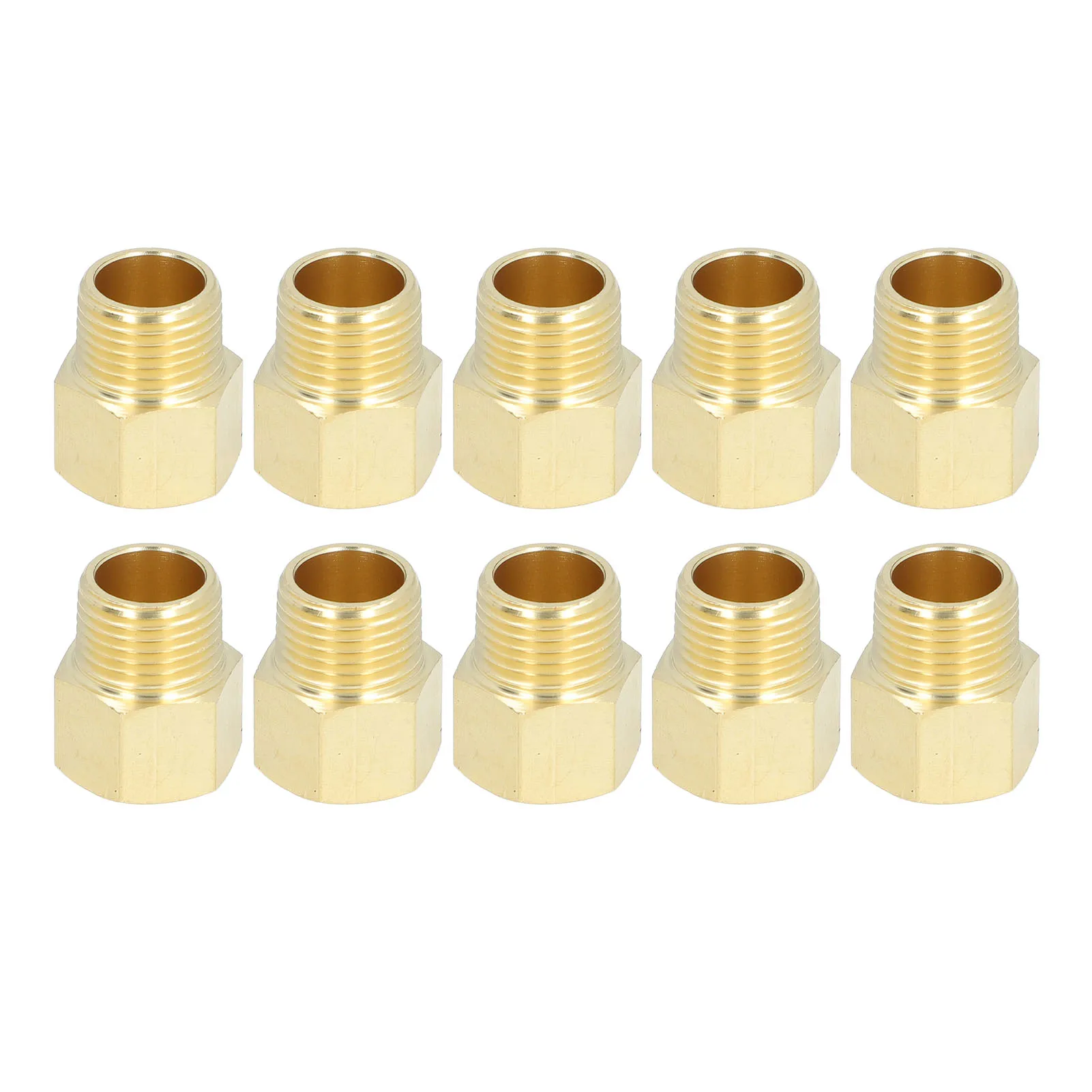 

1/2in NPT Pipe Brass Fitting Adapter Brass Pipe Fittings 1/2in NPT Male to Female Extension Adapter Plumbing Accessories 10Pcs
