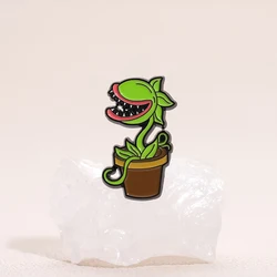 Perno smaltato fiore cannibale personalizzato Venus Flytrap spille per piante accessori per Badge con risvolto borsa regalo di gioielli per gli amici