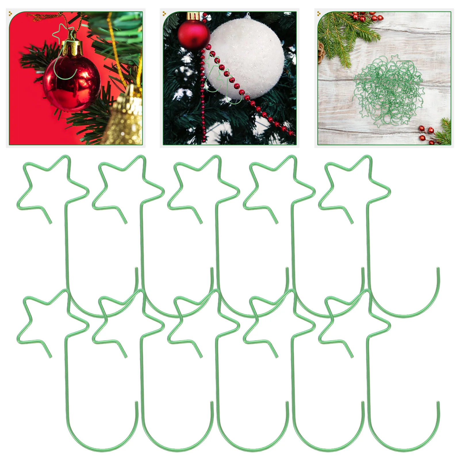 

5 Bags Star Shaped Hanging Hooks Sturdy Coat Ornament Hangers for Tree Decorations Baubles Lanterns Holiday Use