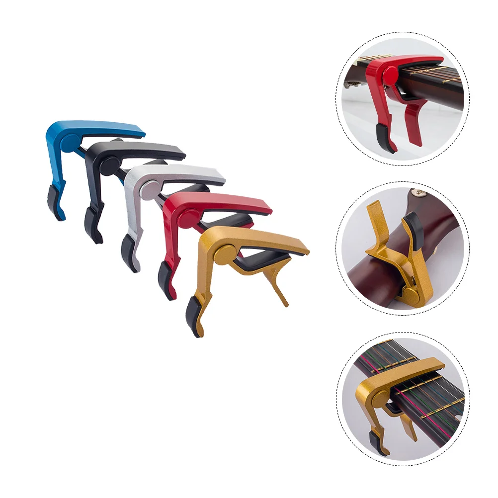 

5pcs Guitar Capo Aluminum Alloy Portable Clip On Tuner For Acoustic Folk Classical Guitar Violin Ukulele Banjo Mandolin Easy