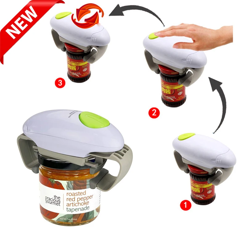 Electric Can Opener Automatic Beer Bottle Opener Handheld Safe  Free Jar Can Tin Battery Operated Restaurant Kitchen Bar Tools