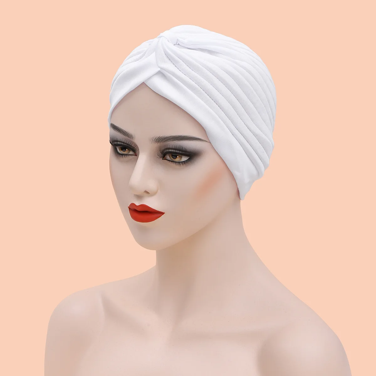 Women Muslim Hood Cap Pure Color New Lady Headscarf Hats Female Stitching Forehead Cross National Caps Girls Indian Hats