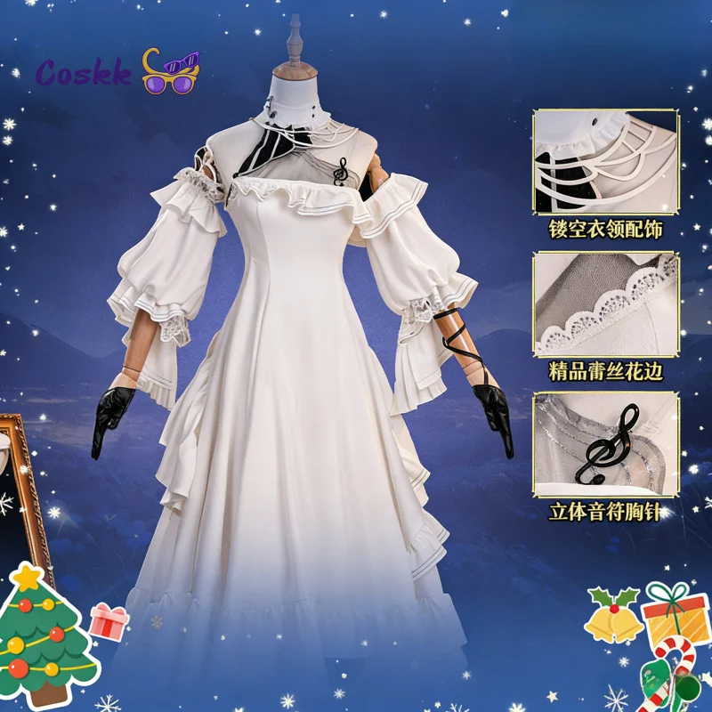 

Wuthering Waves Phrolova Cosplay Costume Elegant white Lace Dress uniform Halloween Carnival Party Christmas PlayRole Clothes