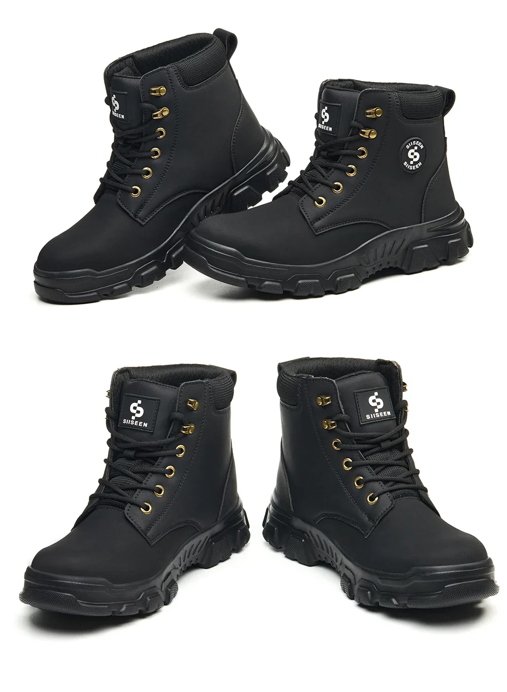 Men Winter Work Safety Boots Lightweight Steel Toe Work Shoes Men Waterproof Warm Security Protection Safety Shoes