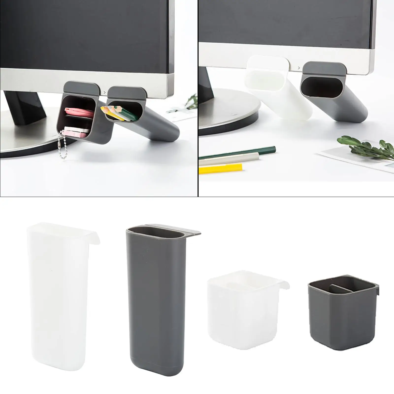 Desk Organizer Pen Holder,Sundries Storage Holder,Desktop Accessories DIY Screen Pen Pencil Holder Computer Monitor Pocket