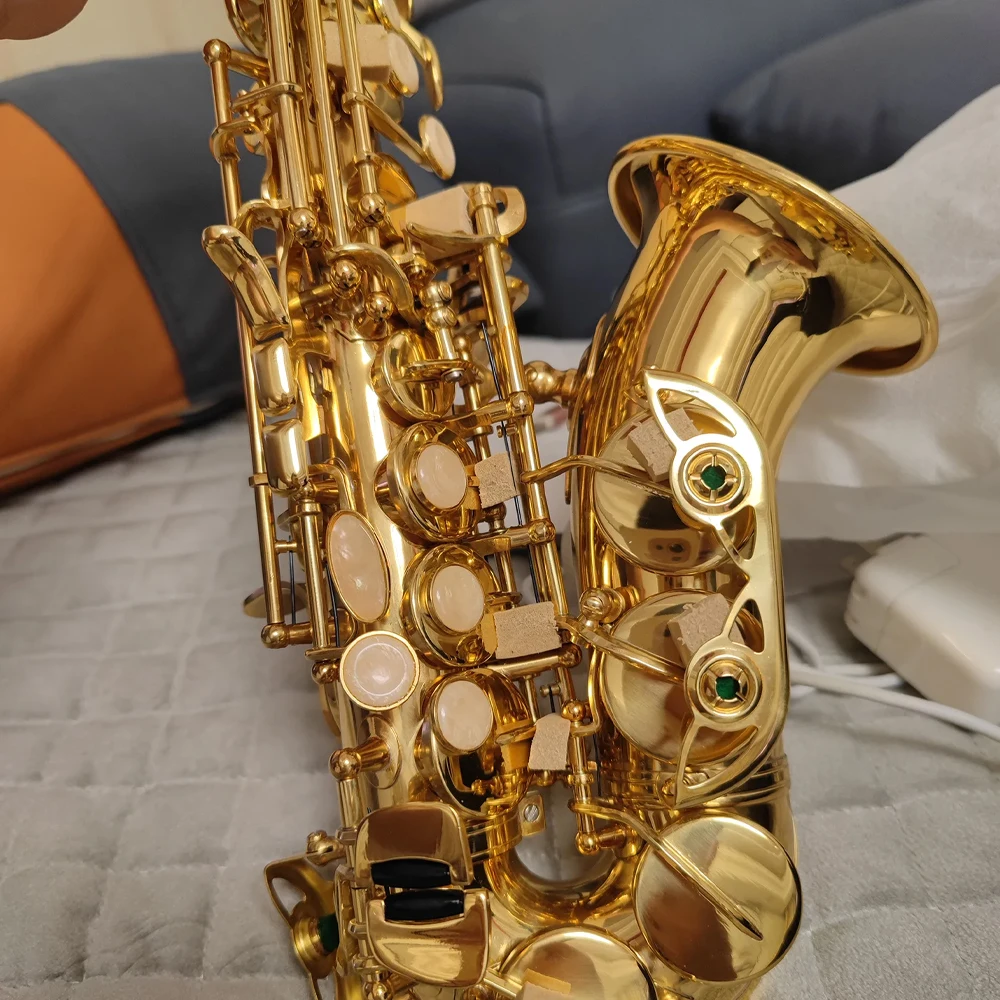 

New 54 structure model B-flat professional curved soprano saxophone gold-plated tube body high-quality sax soprano