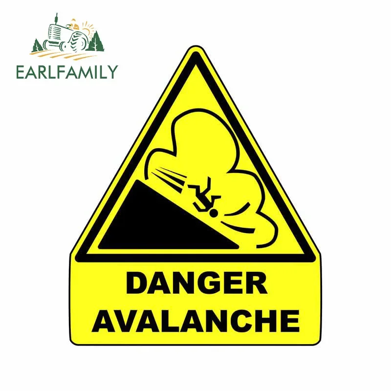

EARLFAMILY 13cm X 11cm Avalanche Danger Warning Sign Car Sticker Window Trunk Wall Decal SUV 4X4 RV Decoration