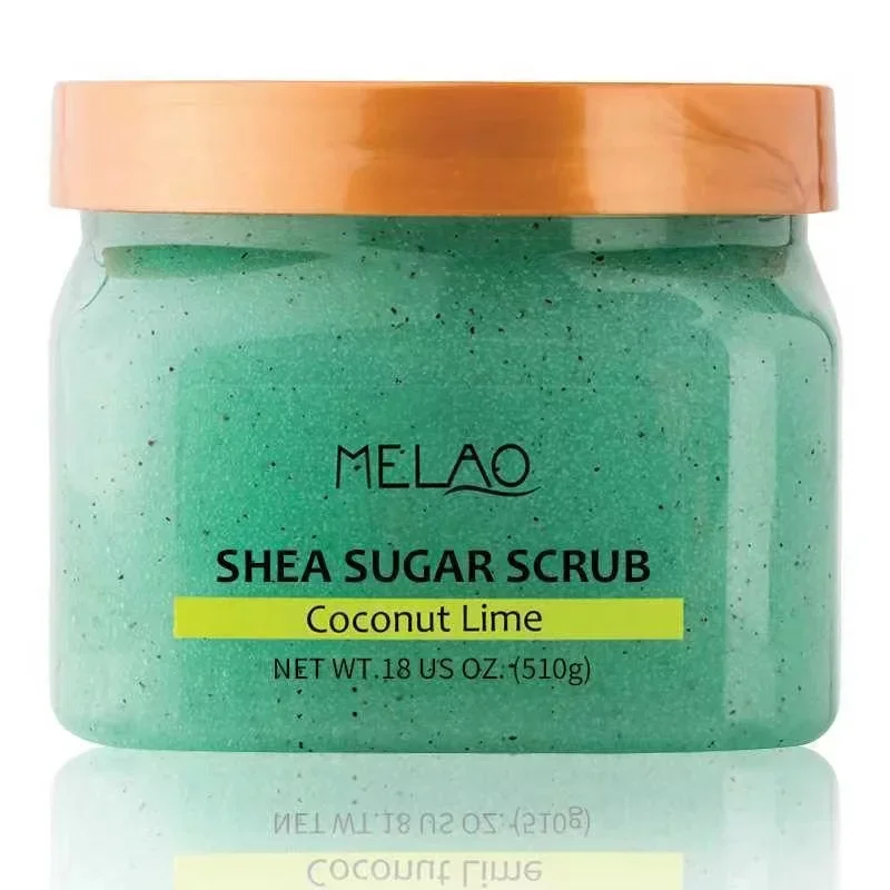 Natural Sherbet Bodyscrub Skin Care Exfoliating Whitening Organic Peach Fruit Salt Shea Sugar Body Scrub  جهاز تنظيف البشره