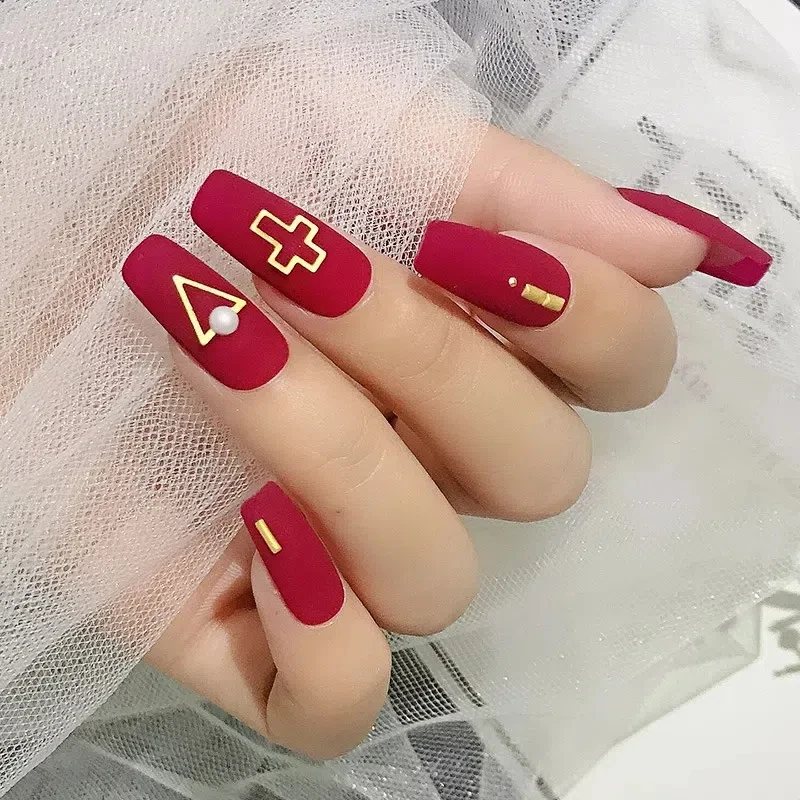 1000pcs โลหะโลดโผนเล็บชิ้นส่วนเครื่องประดับ 3D ทอง/Silver Rod ตกแต่งเล็บ Moon/Star/ข้าวเม็ดเล็บ studs เครื่องประดับ Charm