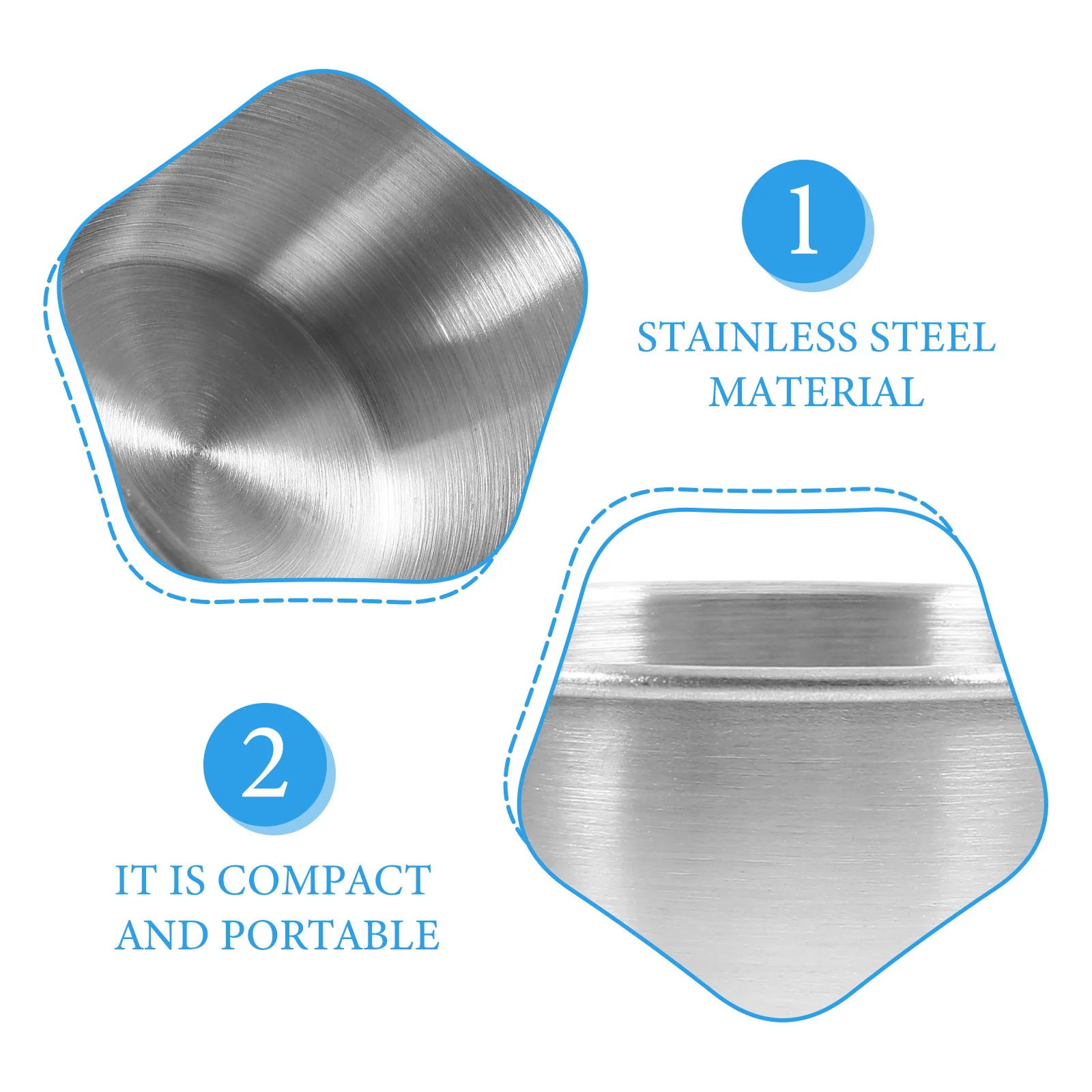 

6pcs Stainless Steel Sauce Cups 6 Piece Set Condiment Ketchup Dipping Bowl Soy Sauce Container Salad Dressing Small Food