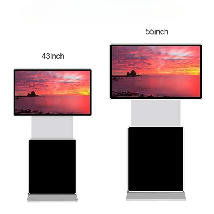 55 inch indoor floor standing HD touch lcd screen advertising display android rotatable digital signage kiosk