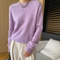 2024 High Quality Autumn Women Loose Style Wool Sweater Thin Basic Pullovers Fleece Clothes Tops For Women Sweater Pull Femme