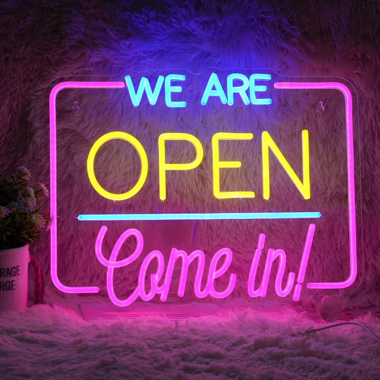 Open Neon Signs Bright LED Light High Visibility Advertisement Board Display Sign Walls Window Door Bar Shop Coffee Salon Store