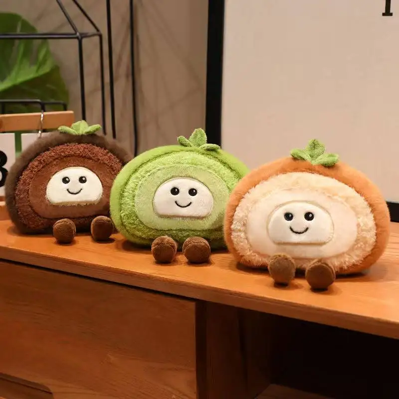 Latest Swiss Roll Cake Doll Kawaii Stuffed Plush Toy Handmade Doll Cartoon Anime Cute Children's Birthday Gift Fun Doll