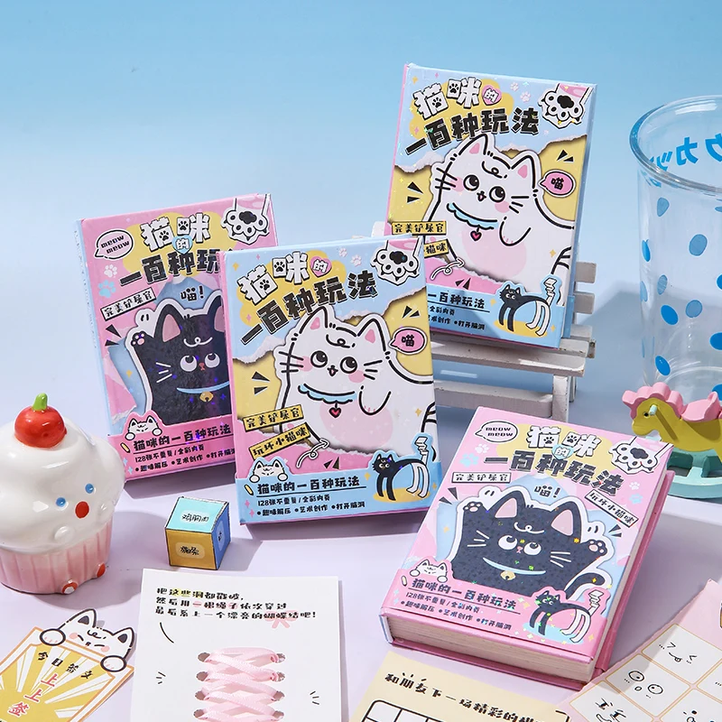 

1pcs Cat's 100 Ways To Play A Series Of Trendy Stationery Blind Boxes A7 Bad Book Creative Cute Funny Diy Handbook Girl Gift