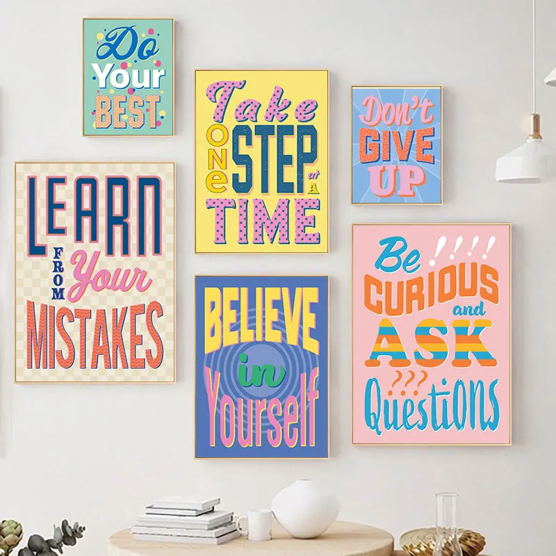 

Simple Inspirational Quotes Canvas Art Poster Print Motivational Wall Decorative Painting for Bedroom Office Modern Home Decor