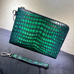 2023 Seetoo Nino Crocodile File Bag Envelope Hold Ykk Zipper Key Ring Credit Card Case Handmade Tawny  10 