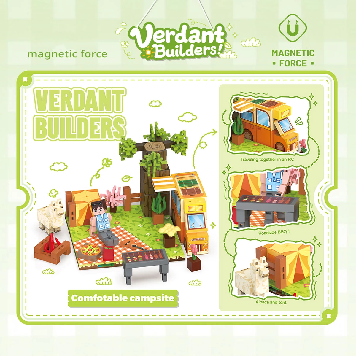 Minha Mundo Blocos de Construção Magnéticos Cena Animal, um brinquedo STEM para que as crianças aprendem e construir, um presente adequado tanto para meninos e meninas.